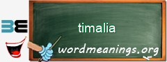 WordMeaning blackboard for timalia